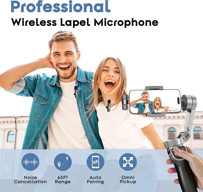 HEHOTTC 2 Pack Mini Wireless Lavalier Microphone for Lightning iOS Devices - Noise Reduction LAPE iPad Mic for Recording, Clip on Mic, Omni Lav Mic for Video Recording, Tiktok, YouTube, Vlog - Image 2