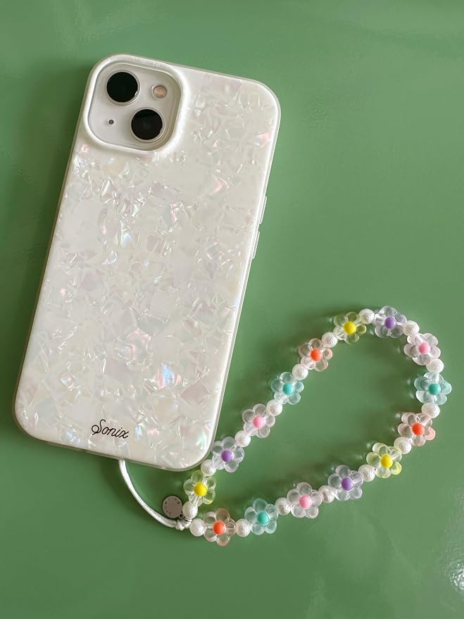 Drawwind Phone Charm Beaded Wristlet Strap Universal Cell Phone Lanyard Cute Bracelet Wrist Strap Beaded Chain String Handmade Accessories for Case Camera Bags (Flower Power) - Image 4