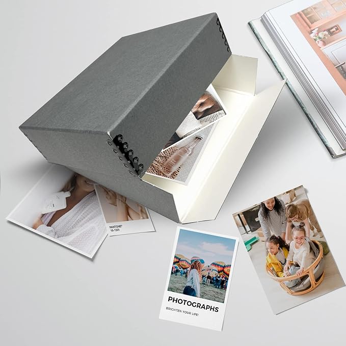 Lineco Drop Front Archival Storage Box, 8.75x10.75x3 in, Gray, 2 Pack | Acid-Free with Metal Edge, Preserves Picture Longevity, Organize Photos, Newspapers, Prints, Documents, Crafts, DIY - Image 9