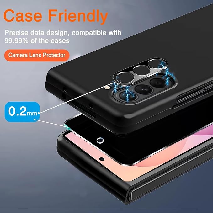 Ferilinso Inside Privacy Screen Protector for Samsung Galaxy Z Fold 8 Ultra | 2 Pack, 9H+ Tempered Glass Back&Camera Lens Protectors, Military-Grade Shatterproof, Case Friendly, Easy Installation - Image 5