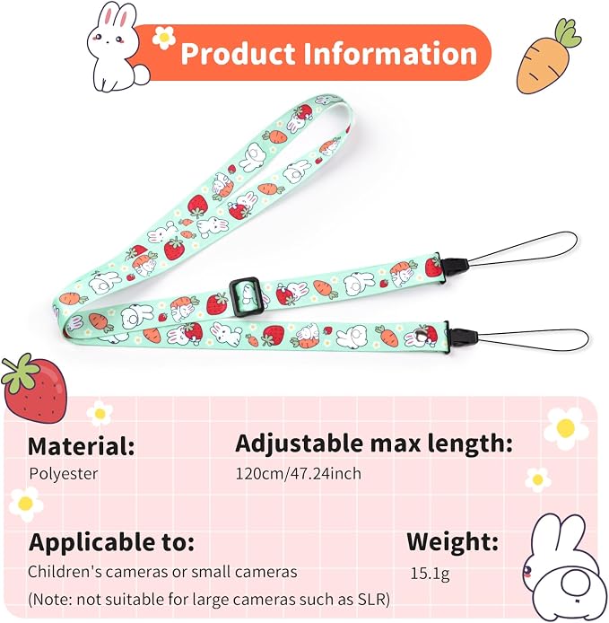 VOVMOEYA Camera Strap for Cute Camera,Camera Lanyard Neck Strap for mini Camera,Cute Camera Strap for Fujifilm mini Camera - Image 5