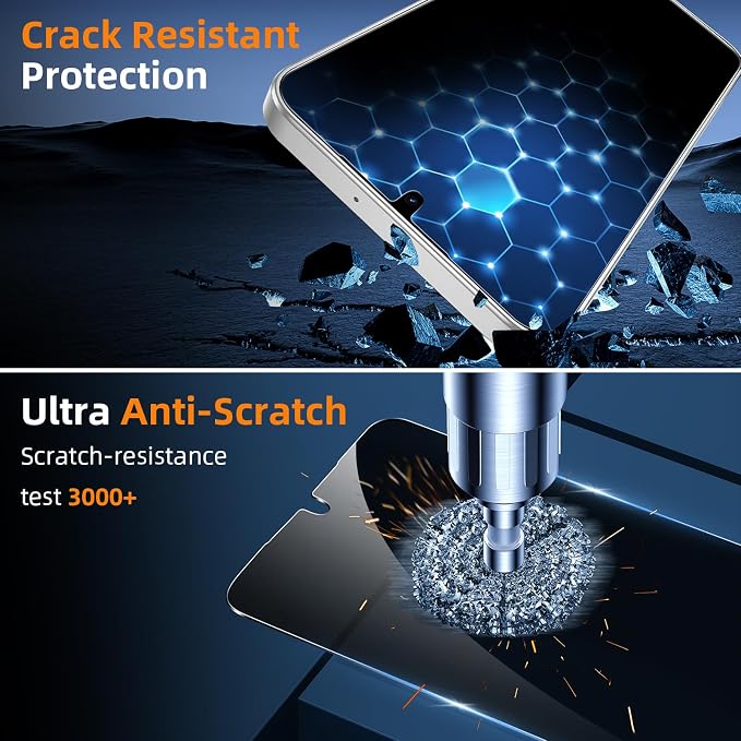 for Samsung Galaxy A17 5G / 4G Privacy Screen Protector Anti-Spy | 2+2 Pack, , 9H Tempered Glass Film, Anti-Scratch, Case Friendly, Easy Installation Bubble Free, with Camera Lens Protector - Image 3
