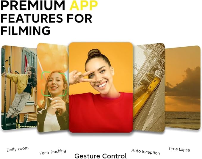 Gimbal Stabilizer for Smartphone w/LED Light Face Tracking Inception Timelapse Handheld Foldable 3-Axis Gimble for iPhone 15 14 13 12 11 Pro Max Android Galaxy S23 YouTube TikTok Vlog AOCHUAN Smart X - Image 3