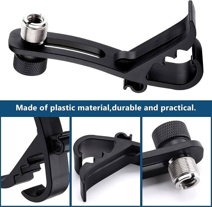 Facmogu 2PCS Drum Microphone Clip, Adjustable Mic Mount Clamp Holder | Mic Securing Clip Shockproof Drum Mounts | For Professional Drum Recording Studio Drum Recording Musical Instrument - Image 7