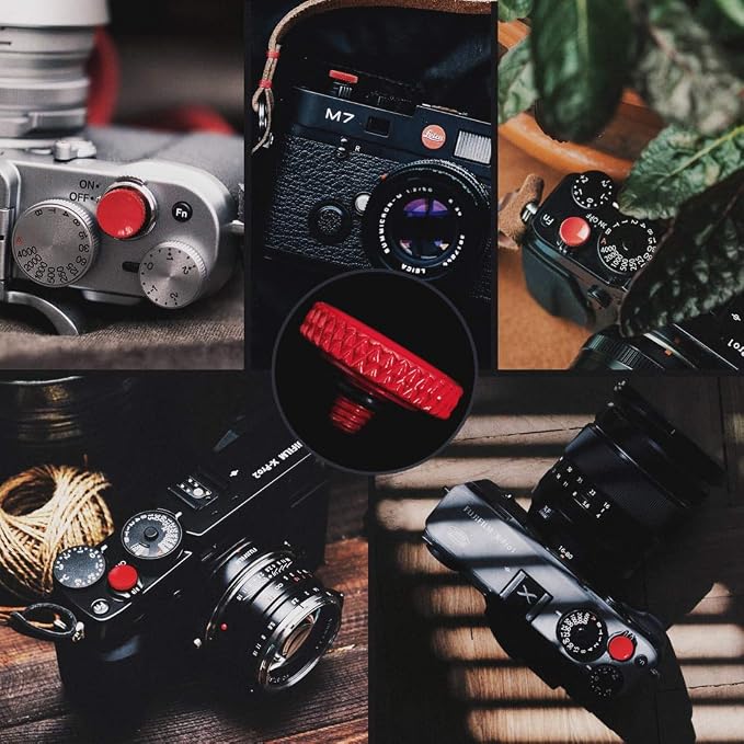 Fuji Shutter Release Button Accessories-Fujifilm Camera Soft Shutter Button | Red Shutter Button for Canon Nikon Leica Film X100V X100F Xt5 Xt4 Xt3 Xt2 Xt30 Xt20 Xt10 Xpro3 Xpro2 Xpro1 - Image 2