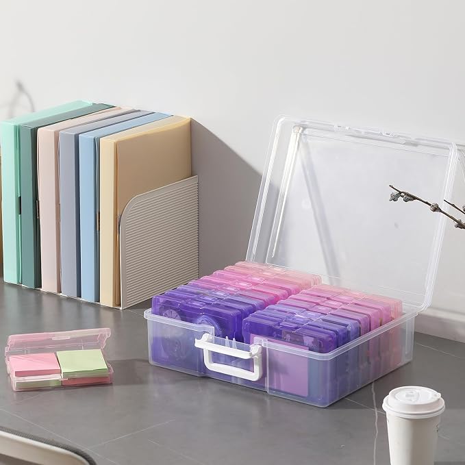 novelinks Photo Storage Boxes with Handle, Photo Organizers and Storage | 1Pack Color, Photo Albums 4x6 Pictures, Photo Cases, Classroom Organization, Index Card Box, Photo Card Holder, Seed Storage - Image 5