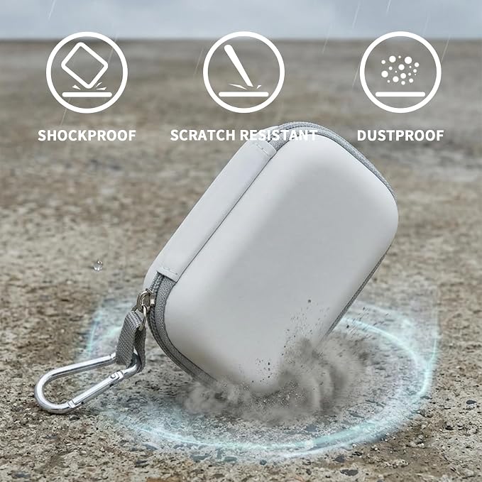 Comecase 12-Slot USB Flash Drive Case with Carabiner and SD Card Pocket | Hard Shell and Removable Foam Cushion Drives Against Drops for Work, School and Travel, White, Small, Case Only - Image 4