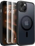 CAPRARO for iPhone 14 Case, Compatible with MagSafe | Upgraded [Full Camera Protection] Shockproof Protective Slim Translucent Matte Magnetic Phone Case 6.1'', Black by CAPRARO