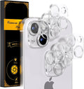 for 6 Pack iPhone 15 / iPhone 15 Plus Camera Lens Protector [Drop Protection] [Case Friendly] [Easy Installation] 9H Tempered Glass Camera Screen Protector Cover Accessories, CD Silver by Beuxece