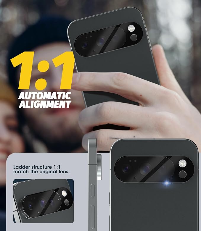 Orzero (5 Pack Camera Lens Protector for Google Pixel 9 Pro, Protector de Cámera Tempered Glass 9H Precise Camera Cutouts Anti-Scratch Does Not Affect Night Shots and Flash - Image 3
