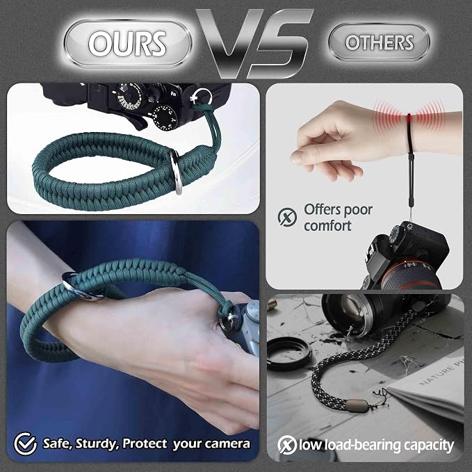 Paracord Camera Wrist Strap Lanyard-Quick Release for DSLR Mirrorless | Turquoise Adjustable wrist size,High-strength paracord material,lightweight 1.16oz,secure metal clasp,Fits Canon Nikon Sony - Image 3