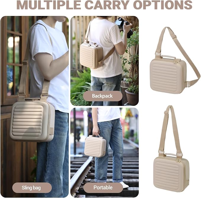 Camera Case Compatible with Canon EOS Rebel T7/R50/R6 Mark II/R100/R50 V/T6/R8/R10/R5 Mark II/RP/R7/5D Mark IV/SL3/R5/T100 DSLR SLR Camera, Lens and Tripod with Moveable Dividers and Shoulder Strap - Image 2