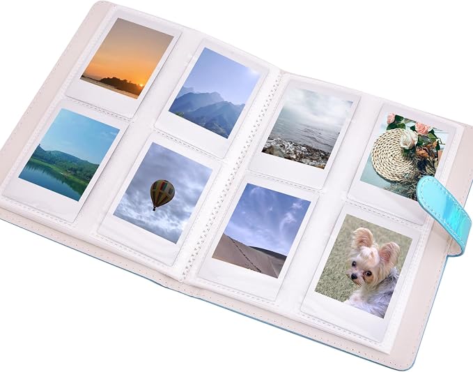 Sunmns Accessories Bundle Kit Compatible with Fujifilm Instax Mini 13 12 11 9 8 90 70 Instant Camera, Include Album, Film Stickers, Photo Frames, Hanging Frame, Strap (Bright Blue) - Image 2