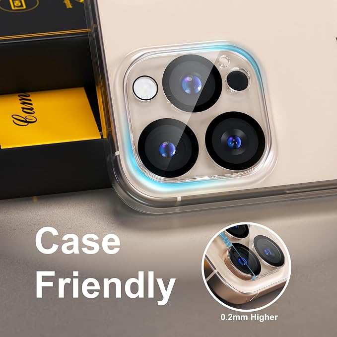 for 6 Pack iPhone 16 Pro/ iPhone 16 Pro Max Camera Lens Protectors, Clear | [Drop Protection] [Case Friendly] [Easy Installation] 9H Tempered Glass Camera Screen Protector Cover Accessories - Image 6