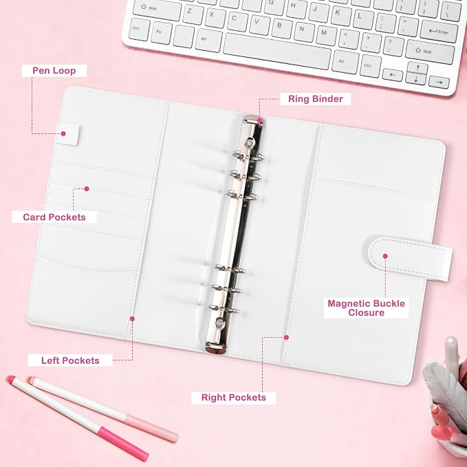 A5 Kpop Photocard Binder with 30 Pack 4-Pocket Card Pages, 6 Ring A5 Binder Card Collector Album with 240 Card Slots,PU Leather Binder Cover with Magnetic Buckle Closure for Organizing Trading Card - Image 6