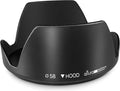 Altura Photo 58mm Camera Lens Hood for Canon Rebel T7, T6, EOS Accessories | Blocks Glare & Protects Your Lens from Bumps, Easy Snap-On Fit by AlturaPhoto