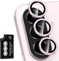for Samsung Galaxy A37/A57 Camera Lens Protector, Individual Metal Ring Tempered Glass Lens Cover, [Strong Adsorption] Scratch Resistant Ultra-Thin HD Clear Lens Cover, 1 Set-Pink by Btscase