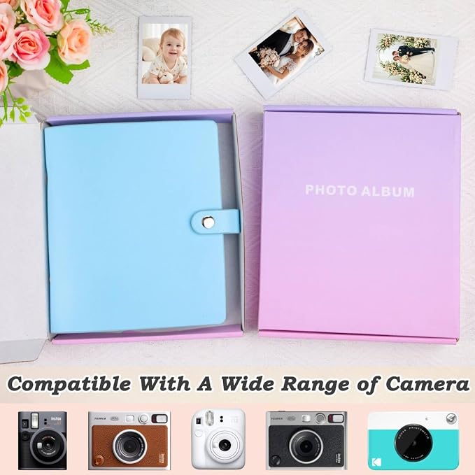 320 Pockets Photo Album for Polaroid 2x3" & Instax Mini Photos, Blue | Gift-Ready Packaging, Beautiful Photo Book, Safely Keep Your Wedding-Anniversary-Birthday-Travel Memories or Mini Cards - Image 5