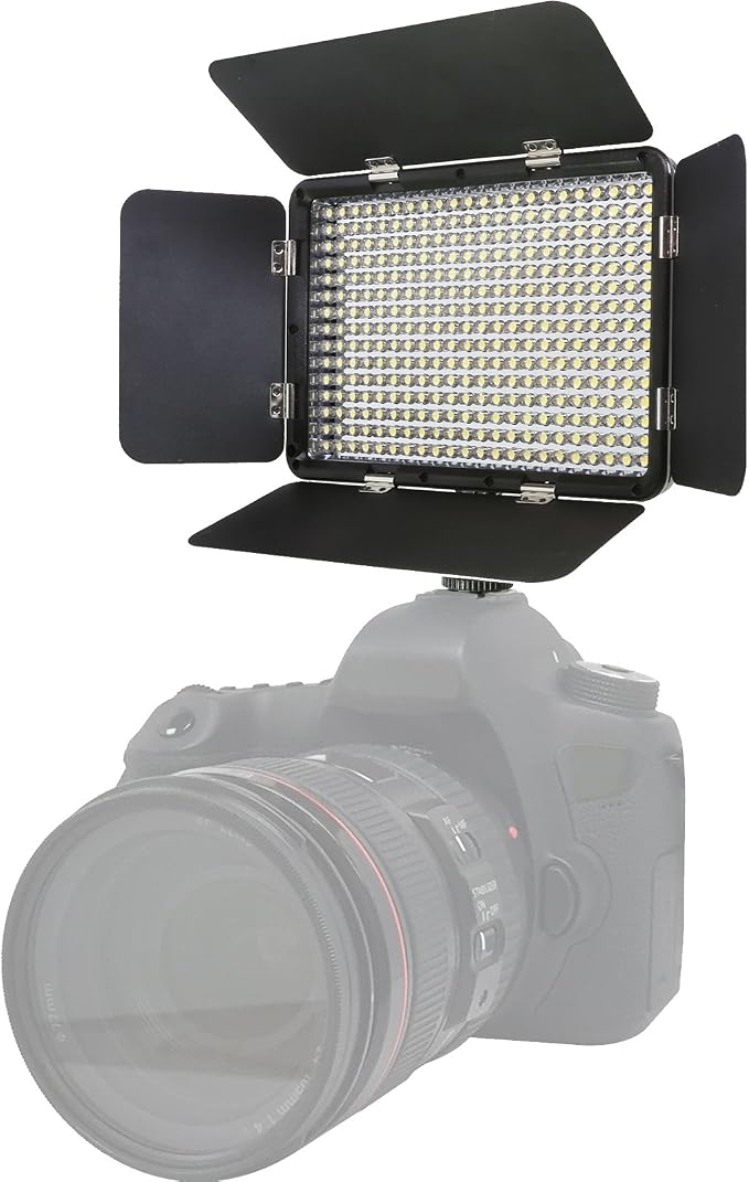Vidpro LED-330 Photo and Video Light Kit - On Camera Panel LED Light - Adjustable and Dimmable Light Fits Cameras Video Camcorders and DLSR w/Hot Shoe Includes Rechargeable Battery Diffuser and More - Image 2
