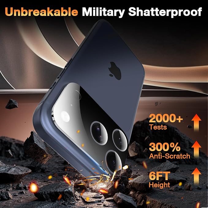 YWXTW [0 Bubbles for iPhone 17 Pro Max Camera Protector, Full Coverage Tempered Glass Lens Screen Protector for iPhone 17 Pro Max Accessories, Case Friendly, HD Clear, 3 Pack (Black) - Image 3