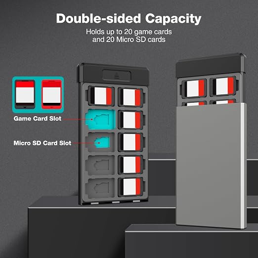 HEIYING Switch Game Case with 40 Precise Slots for Switch 2 / Micro SD Card | Portable Game Card Case, Metal Shell with Soft Silicone Lining, Precise Slots, Magnetic Closure for Easy Storage & Access - Image 2