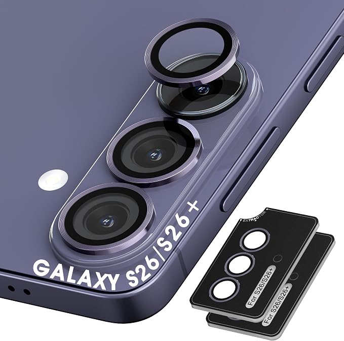 Orzero (2 Sets Camera Lens Protector for Samsung Galaxy S26 / S26 Plus, [EZ Install] [Case-Friendly] 9H Tempered Glass Lens Cover, Military-Grade Shockproof, HD Clarity Anti-Glare (Purple) by JumpIntoOrzeroLet%E2%80%99sExploreLikeNeverBefore