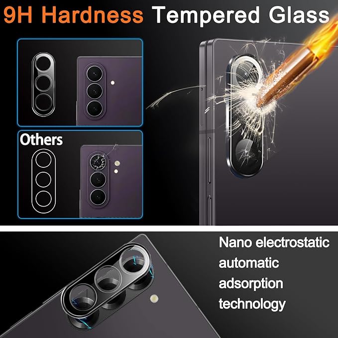 Ferilinso 3 Pack Inside Screen Protector for Samsung Galaxy Z Fold 8 Ultra | 9H+ Tempered Glass Back&Camera Lens Protectors, Military-Grade Shatterproof, Case Friendly, Easy Installation Bubble Free - Image 7