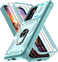 Gritup for Samsung Galaxy A57 5G Phone Case with Camera Cover | 2*Screen Protector & 360° Rotating Ring Kickstand, Military Grade Protective Cover para Samsung A 57, Green by Gritup