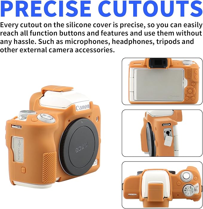 Easy Hood Camera Case for Canon EOS M50/M50 Mark II Digital Camera Brown | Soft Silicone Case Cover, Anti-Scratch, Dustproof, Shockproof, Slim Fit, Lightweight, Easy to Install, Easy to Clean - Image 2