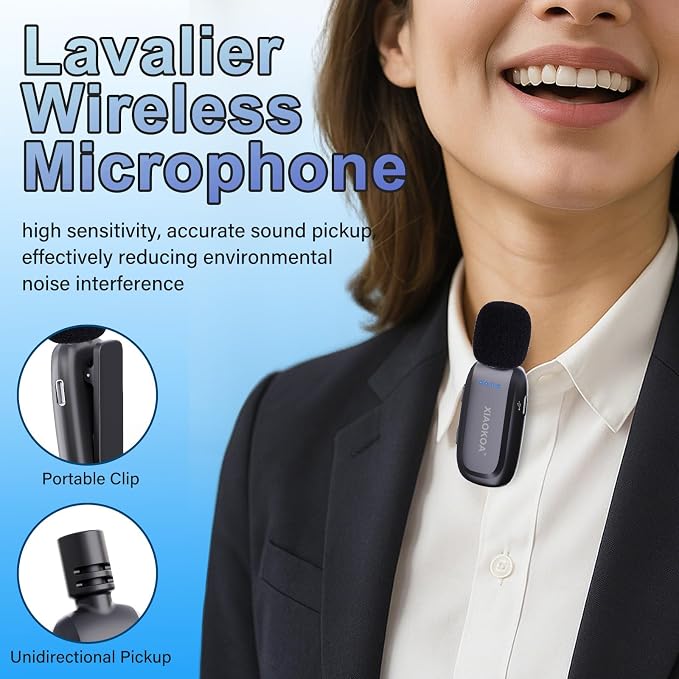 Wireless Lavalier Microphone with Voice Amplifier for Teachers | Bluetooth Speaker with Lapel Mic, Charging Portable Mini Mics, 2.4G Clip Microphones System for Tour Guides Fitness Meetings - Image 3