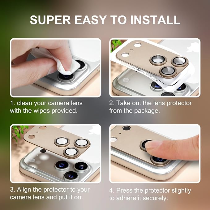 for iPhone 17 Pro Camera Lens Protector, Gray | [Military Grade Shatterproof] [Strong Adsorption] [Case Friendly] Matte Metal Tempered Glass Camera Screen Cover Accessories - Image 7