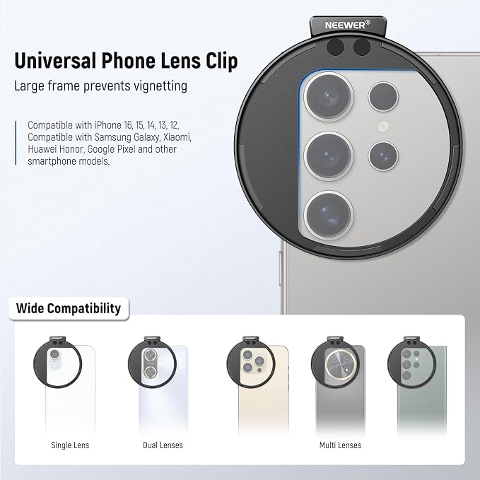 NEEWER 67mm Magnetic CPL Filter, Circular Polarizing Filter with Cold Shoe Phone Camera Lens Clip, Photography Accessories Compatible with iPhone 17 16 Android Samsung Galaxy S25 Ultra - Image 2