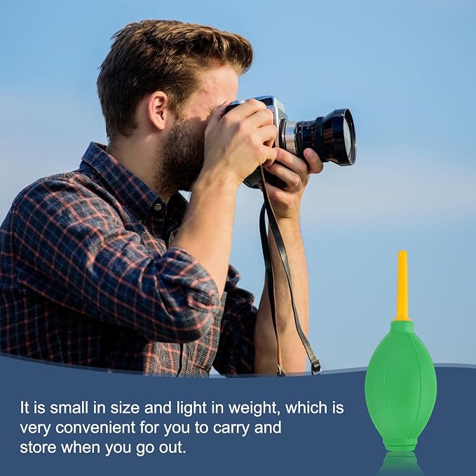 PATIKIL Soft Tip Air Blower Dust Blaster, 3 Pcs Rubber Bulb Air Pump Dust Blower Cleaner Cameras Lens Cleaning Tool with Long Nozzle for Camera Lens Computer Keyboard, Green/Yellow - Image 5