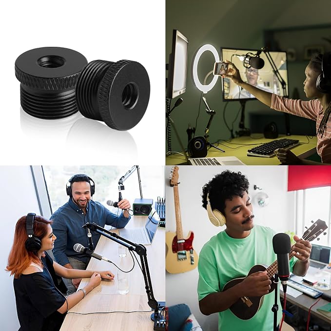 4 Pack Mic Stand Adapter 1/4 Female to 5/8 Male Screw Adapter Thread Tripod Screw Adapter for Microphone Stand Mount to Camera Tripod - Image 6
