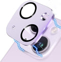 Camera Lens Protector for iPhone 14 /iPhone 14 Plus Metal Camera Cover Film, 9H Tempered Glass, Anti-Scratch, Case Friendly - Purple by Hsefo