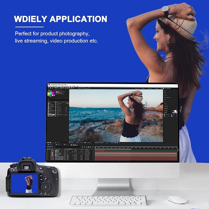 Aimosen 10x10 FT Royal Blue Screen Backdrop for Photography, Large Chromakey Blue Photo Background for Party Portrait Photoshoots Booth Video Studio, High Density Polyester Cloth Fabric Curtain Sheet - Image 5