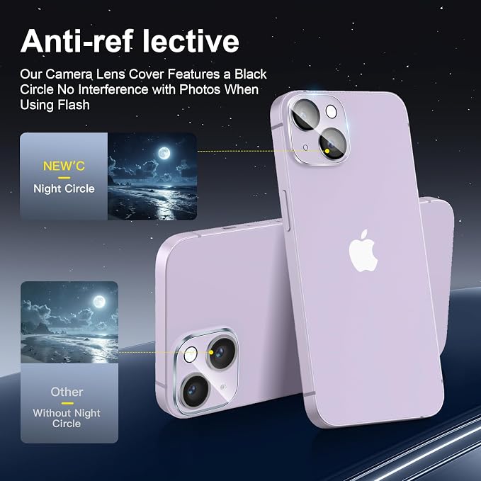 NEW'C 3x Privacy for iPhone 14 Screen Protector (6.1 inches)+ 3x Camera Lens Protector, Sensor Protection, Case Friendly Tempered Glass Film +Dust Plug - Enhanced Privacy Angle of 28 Degrees - Image 7