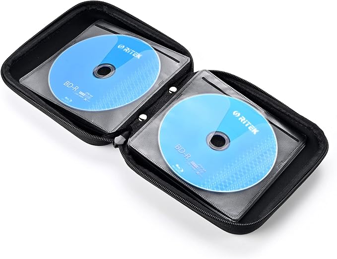 alavisxf xx CD Case, 28 Capacity Protective Zipper Disc Wallet for Car | EVA Shock-resistant, Lightweight Portable, DVD Blu-ray Storage Organizer, Scratch-Resistant Sleeves, for Home Office Travel - Image 4