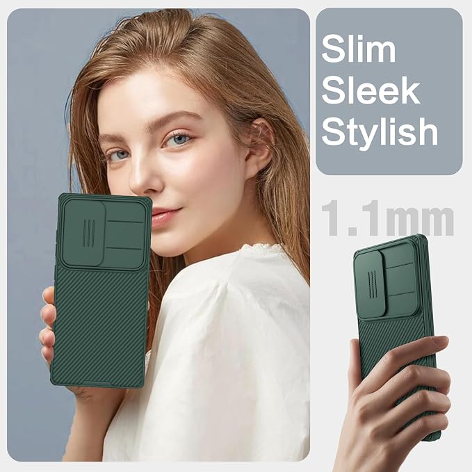 Nillkin for Samsung Galaxy S25 Ultra Case with Camera Cover, [Lens Protection] Mil-Grade Shockproof Protective Bumper Hard Cover Slim Phone Case for Galaxy S25 Ultra Cases 6.9'' Green - Image 5