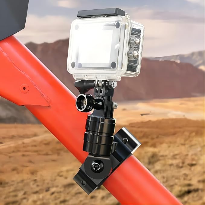 Chelhead Camera Mount Holder UTV ATV Fit for GoPro Hero, SJ, DJL, Insta360 | Aluminum Roll Bar Clamp With 360° Rotation,Fits 1, 1.5, 1.75 And 2 Inch Tubes On UTVs Polaris, Can-Am, Kawasaki, Yamaha, Boat - Image 2