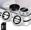 for Samsung Galaxy Z Flip 8 Camera Lens Protector, Individual Metal Ring Tempered Glass Lens Cover, [Strong Adsorption] Scratch Resistant Ultra-Thin HD Clear Lens Cover, 1 Set-Silvery by Btscase