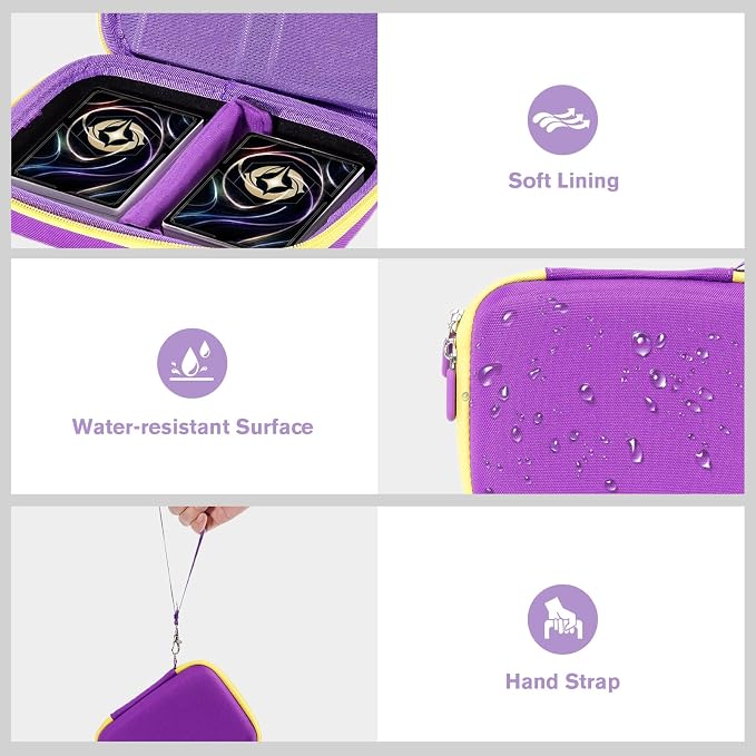 ProCase Trading Card Case, Hard Travel Storage Holds 300+ Cards -Purple | Compatible with MTG, TCG, Yu-Gi-Oh, Lorcana, Removable Divider for Flexible Organization, Multiple Color Options Available - Image 4