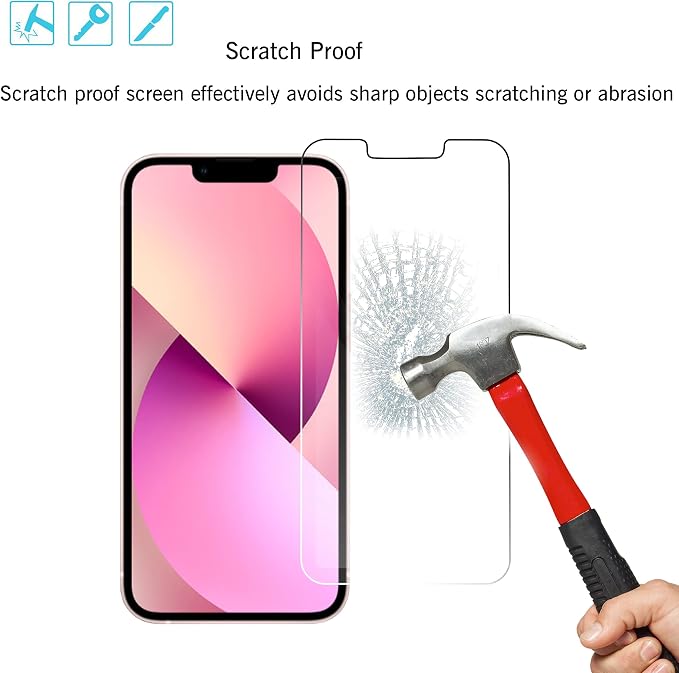 Ailun Screen Protector + Camera Lens Protector for iPhone 13 Mini, 2+2 Pack | 5.4 Inch, Tempered Glass, 2021 - Image 5