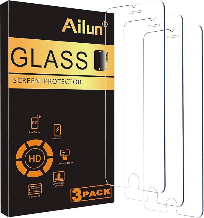 Ailun 3 Pack Screen Protector for Apple iPhone 8,7,6s,6, 4.7 Inch | 2.5D Edge, Tempered Glass, Case Friendly by Ailun