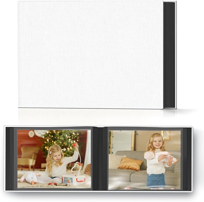 Popotop Photo Album 4x6 48 Pockets for Wedding Gifts,Linen Hardcover Picture Albums for Family Anniversary Baby Vacation Pictures by Popotop