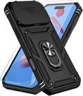 SunStory Phone Case for iPhone 17 Pro Max Case with HD Screen Protector & Slide Camera Cover & Rotated Ring Kickstand, [Military-Grade] Phone Case for iPhone 17 Pro Max, Black by SunStory