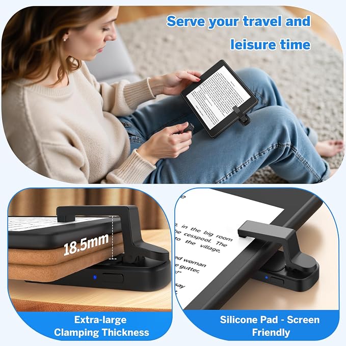 Page Turner Ring for Kindle,Remote Control for iPhone iPad Tablets eReaders | Clicker Page Turner for Kindle Accessories for Camera Video Record&Shutter Selfie with Storage Bag, Fits Thick Cases (Black) - Image 4
