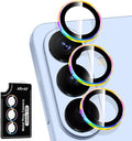 for Samsung Galaxy S26 Camera Lens Protector, Individual Metal Ring Tempered Glass Lens Cover, [Strong Adsorption] Scratch Resistant Ultra-Thin HD Clear Lens Cover, 1 Set-Colorful Ring by Btscase