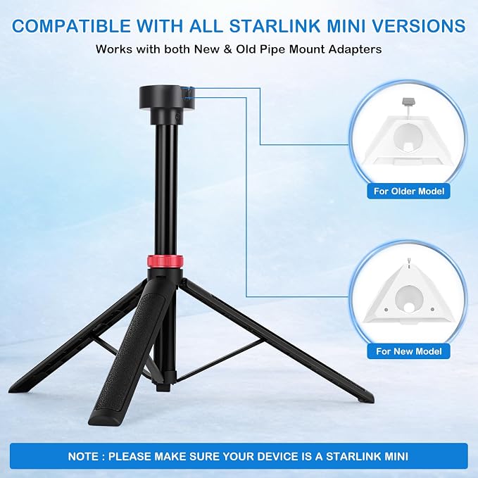 Portable Starlink Mini Tripod Stand, 0.72 lb Lightweight Ground Mount | Ultra-Light, Packable, Wind-Resistant, Aviation Aluminum, Anti-Slip Feet, for Backpacking RV Travel - Image 2