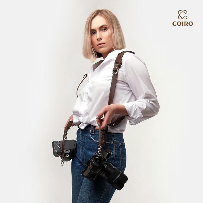 Dual Camera Harness Leather Camera Strap DSLR/SLR, All-Day Comfort - Image 6